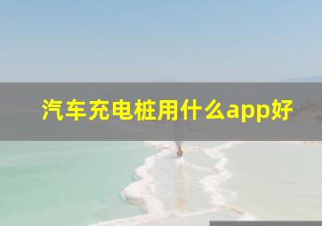 汽车充电桩用什么app好