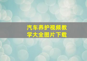 汽车养护视频教学大全图片下载