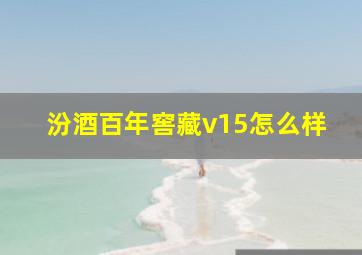 汾酒百年窖藏v15怎么样