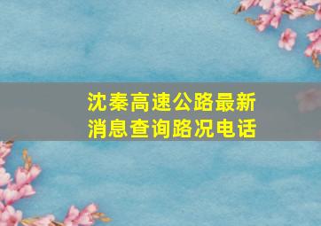 沈秦高速公路最新消息查询路况电话