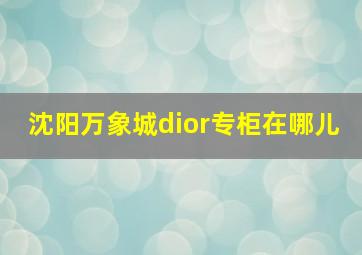 沈阳万象城dior专柜在哪儿