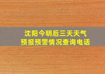 沈阳今明后三天天气预报预警情况查询电话