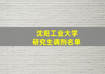 沈阳工业大学研究生调剂名单