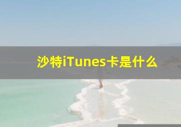 沙特iTunes卡是什么