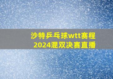 沙特乒乓球wtt赛程2024混双决赛直播