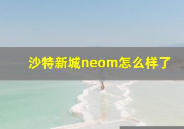 沙特新城neom怎么样了