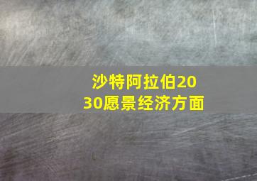 沙特阿拉伯2030愿景经济方面