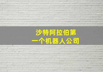 沙特阿拉伯第一个机器人公司