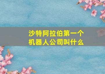 沙特阿拉伯第一个机器人公司叫什么