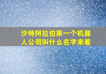 沙特阿拉伯第一个机器人公司叫什么名字来着