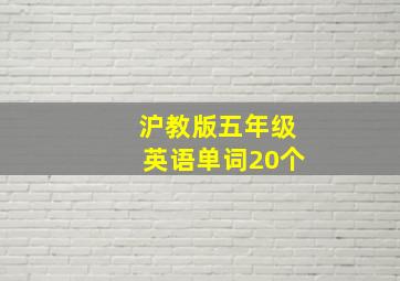 沪教版五年级英语单词20个