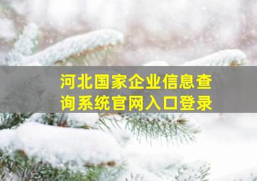 河北国家企业信息查询系统官网入口登录