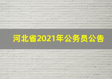 河北省2021年公务员公告