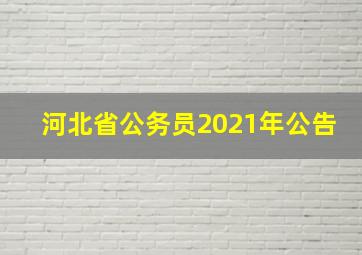 河北省公务员2021年公告