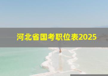 河北省国考职位表2025