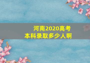 河南2020高考本科录取多少人啊