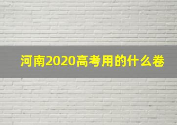 河南2020高考用的什么卷