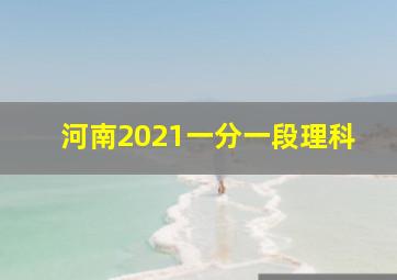 河南2021一分一段理科