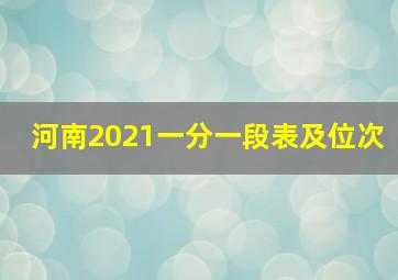 河南2021一分一段表及位次