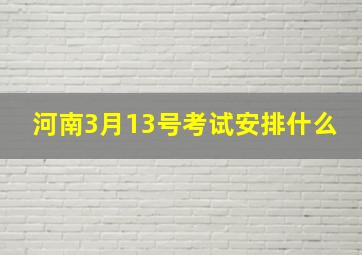 河南3月13号考试安排什么