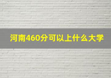 河南460分可以上什么大学