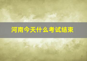 河南今天什么考试结束