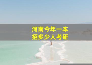 河南今年一本招多少人考研