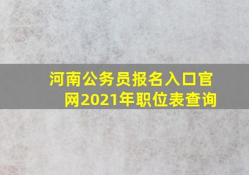 河南公务员报名入口官网2021年职位表查询