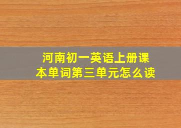 河南初一英语上册课本单词第三单元怎么读