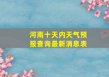 河南十天内天气预报查询最新消息表