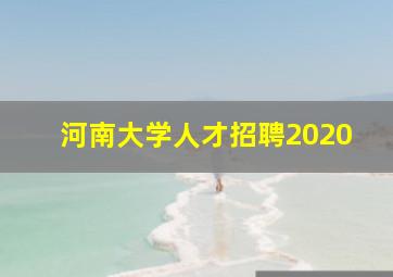 河南大学人才招聘2020