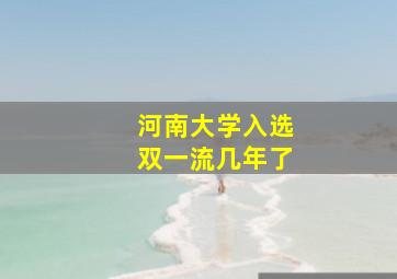 河南大学入选双一流几年了