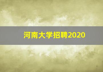 河南大学招聘2020