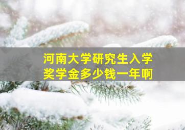 河南大学研究生入学奖学金多少钱一年啊