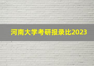 河南大学考研报录比2023