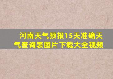 河南天气预报15天准确天气查询表图片下载大全视频