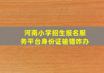 河南小学招生报名服务平台身份证输错咋办