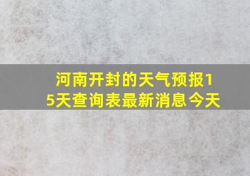 河南开封的天气预报15天查询表最新消息今天