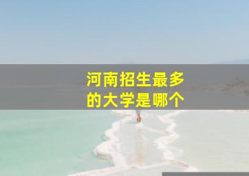 河南招生最多的大学是哪个