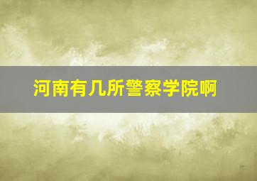 河南有几所警察学院啊