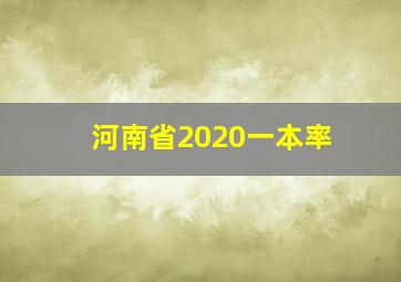 河南省2020一本率