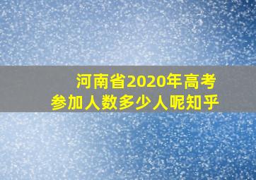 河南省2020年高考参加人数多少人呢知乎