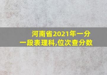 河南省2021年一分一段表理科,位次查分数