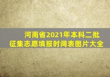 河南省2021年本科二批征集志愿填报时间表图片大全