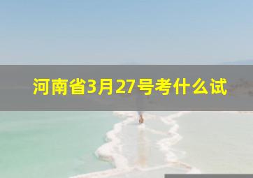 河南省3月27号考什么试