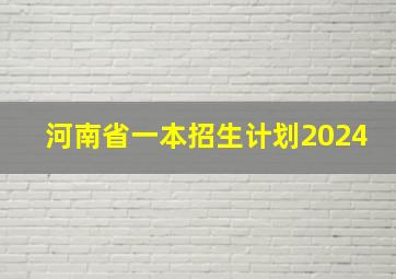 河南省一本招生计划2024