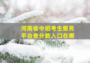 河南省中招考生服务平台查分数入口在哪