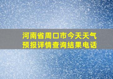 河南省周口市今天天气预报详情查询结果电话