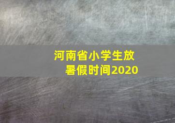 河南省小学生放暑假时间2020