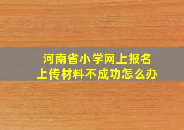 河南省小学网上报名上传材料不成功怎么办